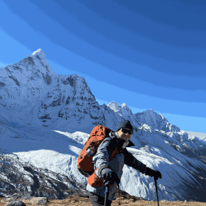 Our Client infront of everest