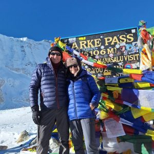 Larke pass trekker couple