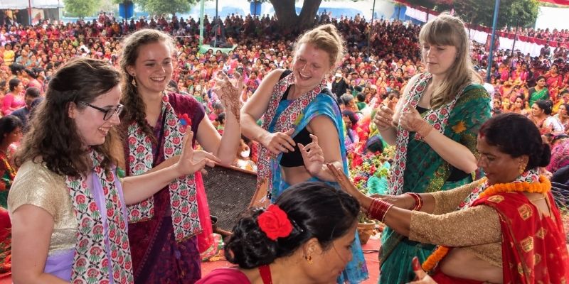 Foreigners Celebrating Teej